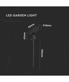 Spot de jardin LED 24V avec piquet - 2W, IP65, noir, carré, extérieur, aluminium