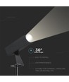 24V LED havespot med spyd - 2W, IP65, sort, firkantet, udendørs, aluminium