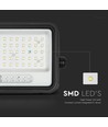 VT-104W LED projektør 100W - med solcellepanel, CCT: 7in1, sort hus, batteriindikator, IP65