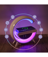 G-formad RGBIC-lampa - Trådlös laddare, 24x23cm, Vit, Bluetooth, 5V USB