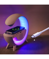 G-formet RGBIC lampe - Trådløs lader, 24x23cm, Hvit, Bluetooth, 5V USB