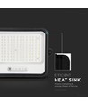 Projecteur LED Vt-304w 300W - avec panneau solaire, CCT : 7 en 1, boîtier noir, avec indicateur de batterie, IP65