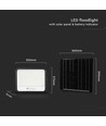 Projecteur LED Solaire 400W, 7-en-1 CCT - IP65, noir, batterie LiFePO4, avec panneau solaire et indicateur de batterie