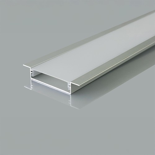 2000 mm VT-71002 monteringssats - med diffusor för LED-remsa, inbyggd, 40x10 mm, silver