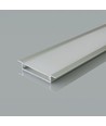 2m infällnadsprofil för LED strips - Silver aluminium, inkl. cover, för strips upp till 48,2mm, IP20