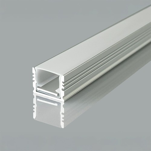 2m vloerprofiel voor LED strips - 17x14mm, incl. cover, opbouw
