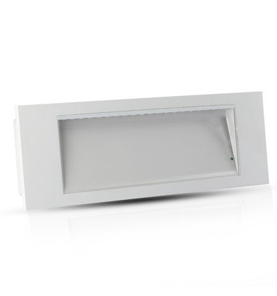 3,8W Samsung LED nødlysarmatur - 6000K, IP20, 22m læseafstand, inkl. batteri