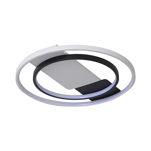 50W LED plafondlamp, CCT 3-in-1 - Ø50,5cm, wit/zwarte rand, incl. afstandsbediening