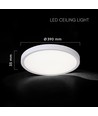 36W LED plafondlamp met afstandsbediening - Ø39cm, CCT 3-in-1, wit/zwarte rand, incl. lichtbron