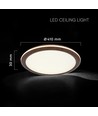 36W LED plafondlamp in houtdesign - Ø41cm, CCT, dimbaar met afstandsbediening, IP20 binnen