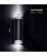 Applique murale GU10 avec éclairage haut/bas - IP44 extérieur, double tête, sans source lumineuse