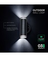 Applique murale GU10 avec éclairage haut/bas - IP44 extérieur, double tête, sans source lumineuse