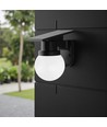 0,9W Solara vegglampe med solcelle og fjernkontroll - CCT, IP54, sort, kuleformet, utendørs