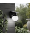 Applique murale solaire 0,9W Solara avec télécommande - CCT, IP54, noir, sphérique, extérieur