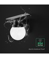 0,9W Solara wandlamp met zonnecel en afstandsbediening - CCT, IP54, zwart, bolvormig, buiten