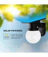 0,9W Solara vegglampe med solcelle og fjernkontroll - CCT, IP54, sort, kuleformet, utendørs