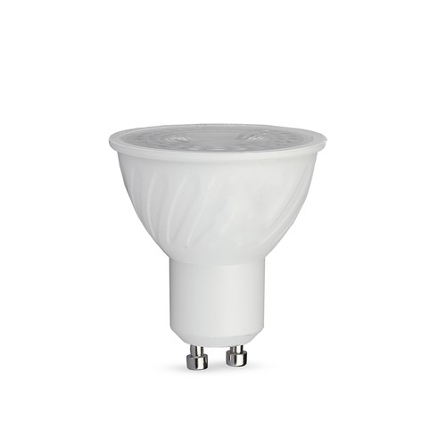Ampoule LED GU10 6W - 445lm, 38°, Samsung LED chip, plastique blanc, remplace 60W