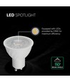 GU10 6,5W LED pære - 110 grader, Samsung LED chip, 445lm, erstatter 60W