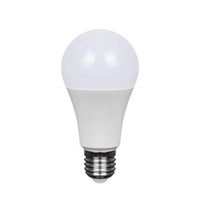 E27 11W LED pære - A60, erstatter 75W, plastkabinett