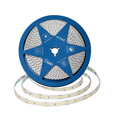 5m 12W/m LED strip, 168 LED per meter - 24V, IP20, 140lm/W, SMD2835