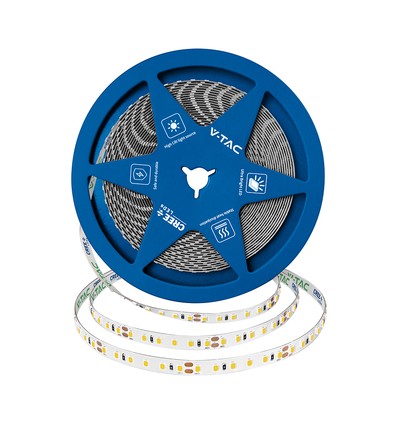120 VT-2835 LED-lysbånd 10W/m - Cree-chip 4000K IP20 24V 8mm dobbelt PCB (10m/rulle) (pris pr. meter)