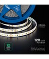 120 VT-2835 LED-lysbånd 10W/m - Cree-chip 4000K IP20 24V 8mm dobbelt PCB (10m/rulle) (pris pr. meter)