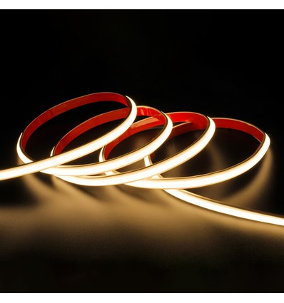 5m 230V RA93 étanche HiCri slim COB strip - Intérieur/Extérieur, IP67, 296 LED, 10W/m, adhésif