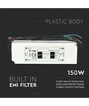 150W / 12V DC vanntett strømforsyning - 12.5A, IP67, Slim design, plasthus