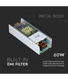 Alimentation 60W / 24V DC Slim - 2.5A, IP20, boîtier métallique
