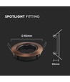 Spot encastrable GU10 - Rond, bronze, IP20, sans source lumineuse