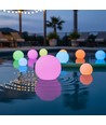 Ø12 cm RGB LED bold - Genopladelig, med fjernbetjening, IP66