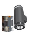 Applique murale double façade GU10 - IP54 extérieur, gris, éclairage haut/bas, sans source lumineuse