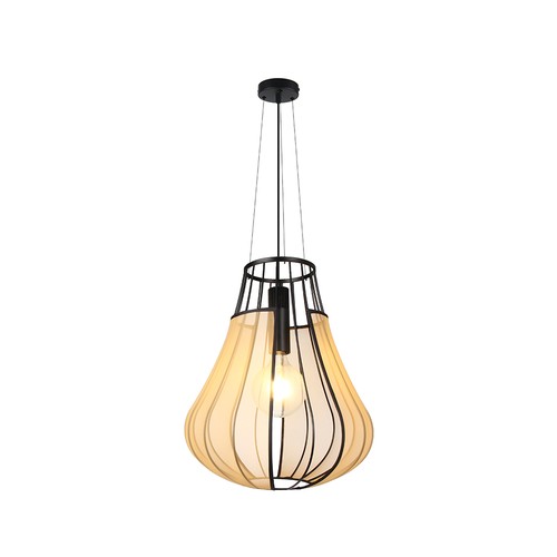 420x500 mm VT-89010 taklampa E27 - dekorativ, matt svart med beige, metallsserie
