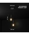 Designer hanglamp voor 2xE27 - Mat zwart, Ø11x31,7cm, exclusief lichtbron