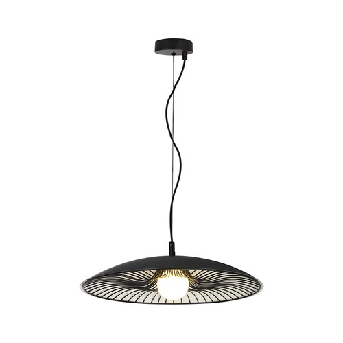 G9 Designer hanglamp - Zwart/wit, metaal en glas, Ø45cm, verstelbare hoogte tot 1,5m, exclusief lichtbron