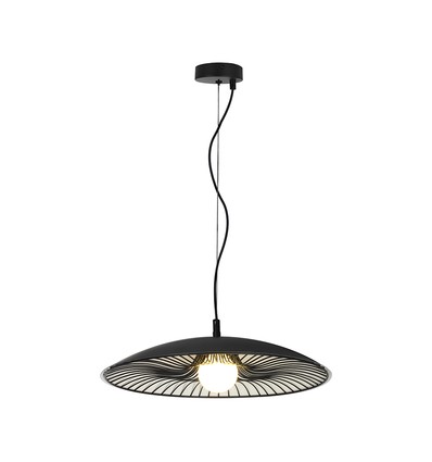 G9 Designer pendellampe - Sort/hvit, metall og glass, Ø45cm, justerbar høyde opptil 1,5m, uten lyskilde