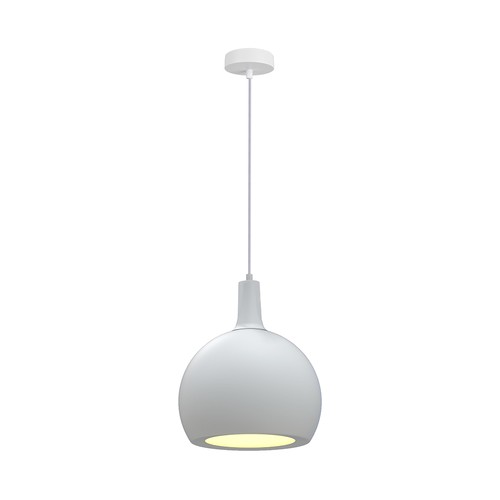 Suspension design E27, Ø28cm - Céramique et métal, blanc, sans source lumineuse