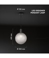 E27 Designer pendelophanging - D100*H25mm, mat zwart, exclusief lichtbron