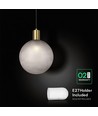 E27 designer pendelupphäng - Ø10cm, borstad mässing och rökfärgat glas, utan ljuskälla
