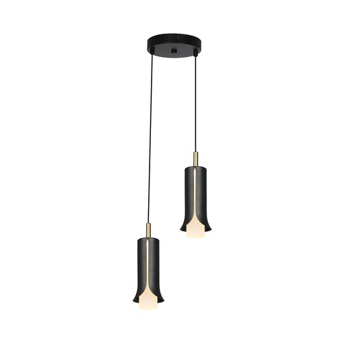 2x5W LED designer hanglamp - Ø15cm, 3000K, Sandy Black