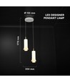 Suspension design LED 2x5W - Ø15cm, 3000K, source lumineuse incl.