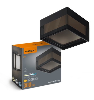 9W LED vegg/taklampe, RA90 - IP65, 111lm/W, CCT, sort, bulkhead, inne / ute