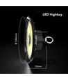 High bay LED 100W, 155lm/W - Puce CREE, IP65, 90 degrés, 6 ans de garantie