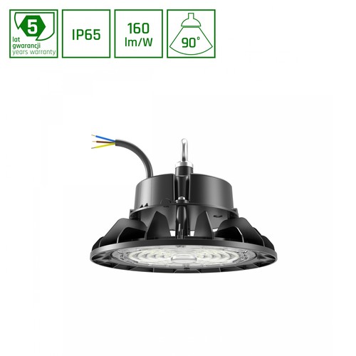 220x135mm Plateo 4 High Bay 100W - neutraal wit 230V 90° IP65 IK09 zwart, met vermogensregeling 0-10V