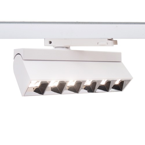 Projecteur LED 36W triphasé RA92 - 23,5 cm, blanc, orientable