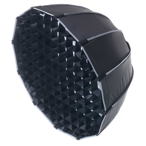 Softbox med raster, Ø65cm  - Passer til 200W og 300W projektør til foto og video, Sort