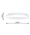 24/18/13W LED CCT taklampe - Ø28cm, Høyde: 5cm, IP54, hvit kant, inkl. lyskilde