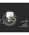 E27 loftlampe, mat sort - IP44, aluminium og glas, max 60W, 17x17x84cm, uden lyskilde