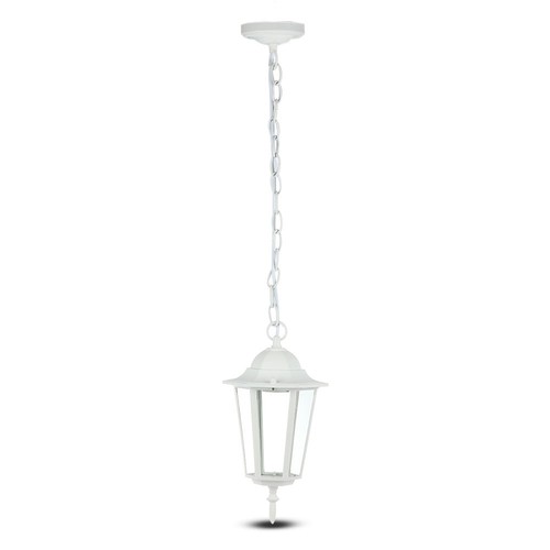 E27 hengende hageampe i retro design, hvit - IP44 utendørs, aluminium, uten lyskilde