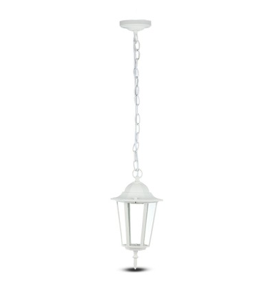 E27 hengende hageampe i retro design, hvit - IP44 utendørs, aluminium, uten lyskilde